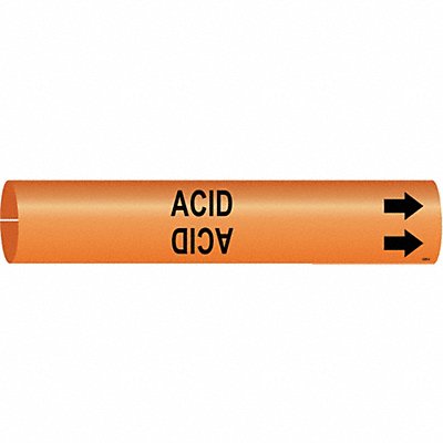 BRADY 4289B Pipe Marker Acid 7/8 in H 7/8 in W