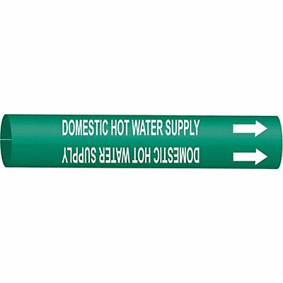 BRADY 4318G Pipe Marker Domestic Hot Water Supply