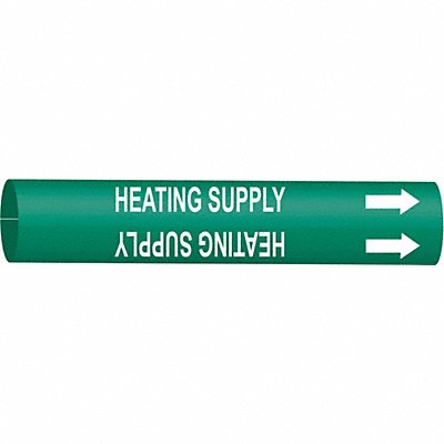 BRADY 4326G Pipe Marker Heating Supply 10in H 24in W