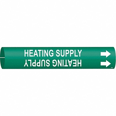 BRADY 4326B Pipe Marker Heating Supply 7/8in H 7/8in W