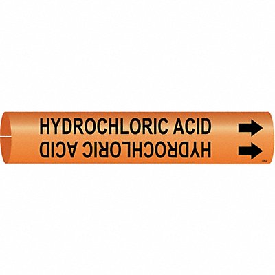 BRADY 4339A Pipe Marker Hydrochloric Acid 13/16in H