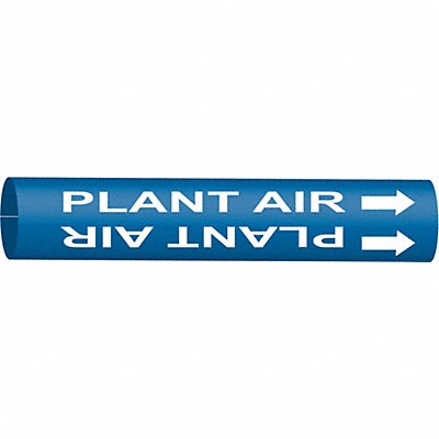 BRADY 4353G Pipe Marker Plant Air 10 in H 24 in W