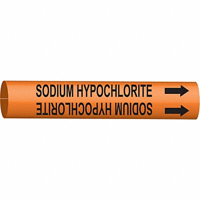 BRADY 4362G Pipe Marker Sodium Hypchlrte 10in H 24in W