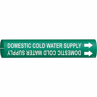BRADY 4050C Pipe Marker Domestic Cold Water Supply