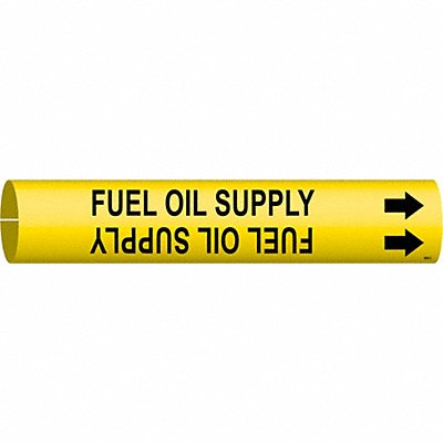 BRADY 4065C Pipe Marker Fuel Oil Supply 2in H 2in W