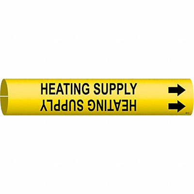 BRADY 4071C Pipe Marker Heating Supply 2 in H 2 in W