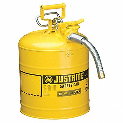 JUSTRITE 7250230 Type II Safety Can 17-1/2 in H Yellow