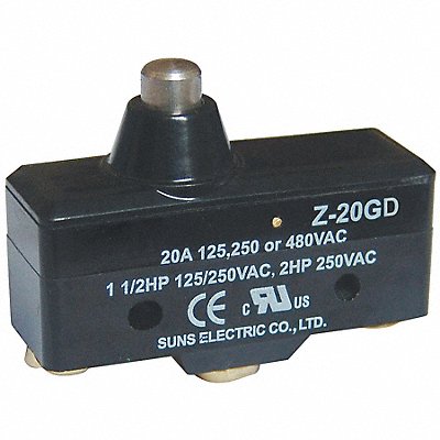 GRAINGER 5JEE9 Snap Action Switch Plunger 1NO/1NC