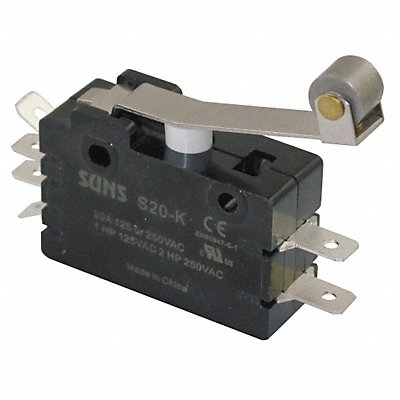 GRAINGER 5JEH8 Snap Action Swtch HingeRoller Lever 2NO/2NC