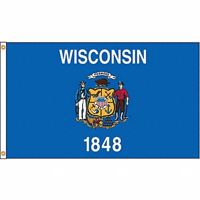 ANNIN FLAGMAKERS 145970 D3771 Wisconsin Flag 4x6 Ft Nylon