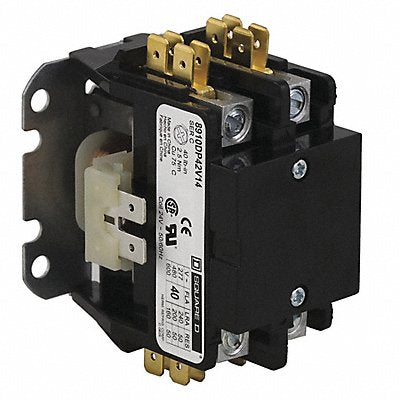 SQUARE D 8910DP41V14 H2647 Definite Purpose Contactor 24VAC 1P 40A