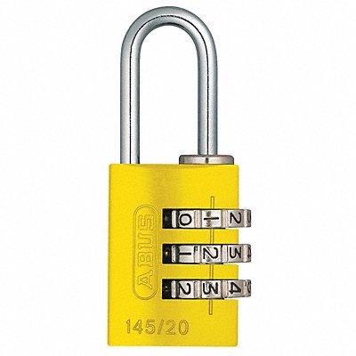 ABUS 14520Yellow Combination Padlock 1 1/8in Rectgle Yelw