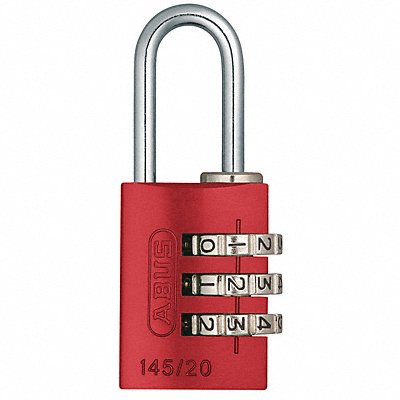 ABUS 14520Red Combination Padlock 1 1/8 in Rectgle Red