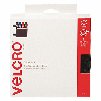 VELCRO BRAND 90081 Reclosable Fastener 3/4 x15 ft Black