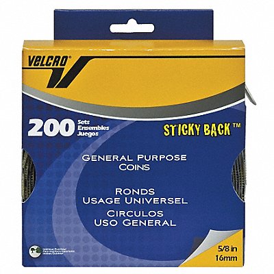 VELCRO BRAND 90140 Reclosable Fastener Shapes 3/4 dia PK200