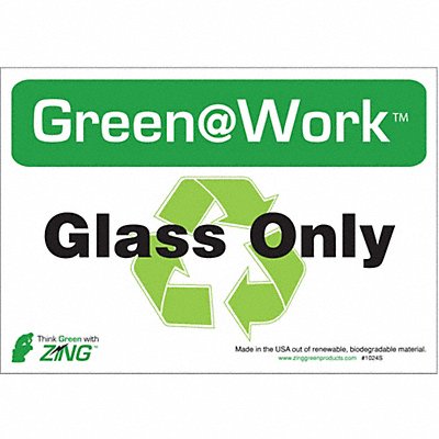 ZING 1030S Recycle Label Glass Only 7x10 in PK 5