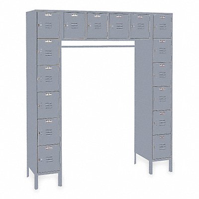 LYON DD5990SU F8971 Box Locker/Coat Rod Louvered 6 Wd 6 Tr Grey