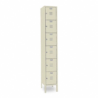 LYON PP5332SU Box Locker Louvered 1 Wide 6 Tier Putty