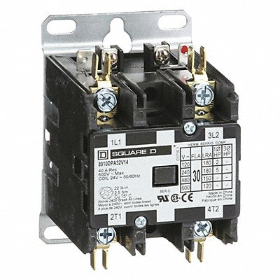SQUARE D 8910DPA32V14 H2650 Definite Purpose Contactor 24VAC 2P 30A