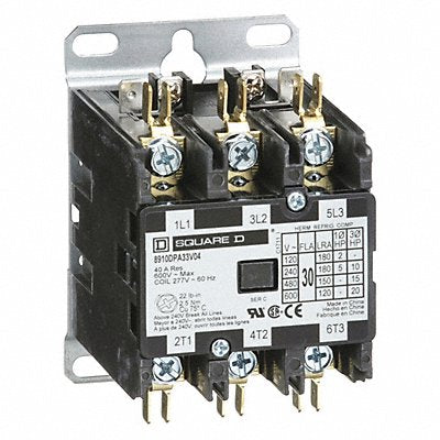 SQUARE D 8910DPA33V04 H2654 Definite Purpose Contactor 277VAC 3P 30A