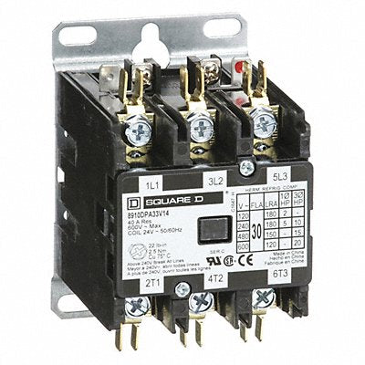 SQUARE D 8910DPA33V14 H2654 Definite Purpose Contactor 24VAC 3P 30A