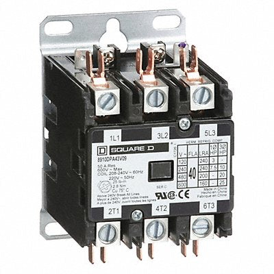SQUARE D 8910DPA43V09 H2655 Definite Purpose Contactor 220/208-240VAC 3P 40A