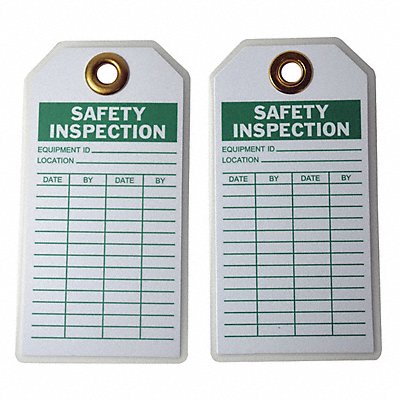 GRAINGER 5KR79 Saf Inspection Tag 5-3/4 x 3 In Brs PK10