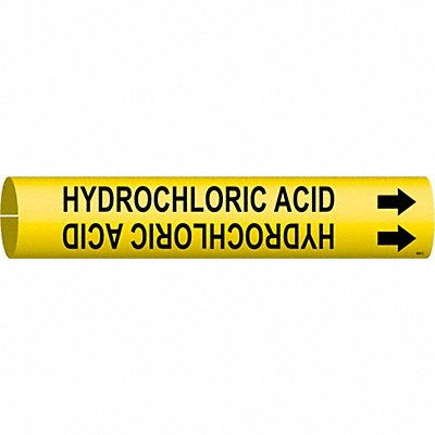 BRADY 4085C Pipe Markr Hydrochloric Acid 2in H 2in W