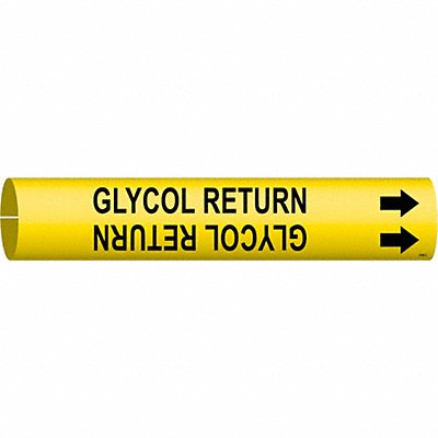 BRADY 4189C Pipe Marker Glycol Return 2 in H 2 in W