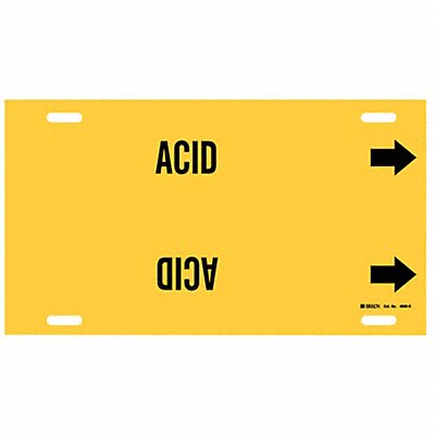 BRADY 4000H Pipe Marker Acid 10 in H 32 in W