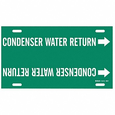 BRADY 4040F Pipe Marker Condenser Water Return 8in H