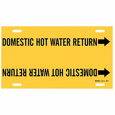 BRADY 4052F Pipe Marker Domestic Hot Watr Return 8in H