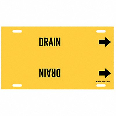 BRADY 4054H Pipe Marker Drain 10 in H 32 in W