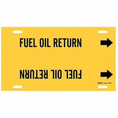 BRADY 4064G Pipe Markr Fuel Oil Return 10in H 24in W