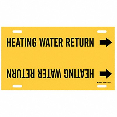 BRADY 4072G Pipe Marker Heating Water Return 10in H