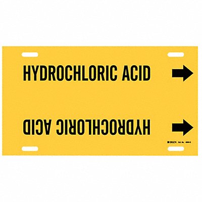 BRADY 4085G Pipe Marker Hydrchloric Acid 10in H 24in W