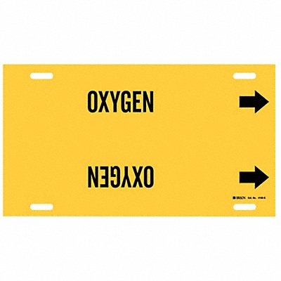 BRADY 4105G Pipe Marker Oxygen 10 in H 24 in W