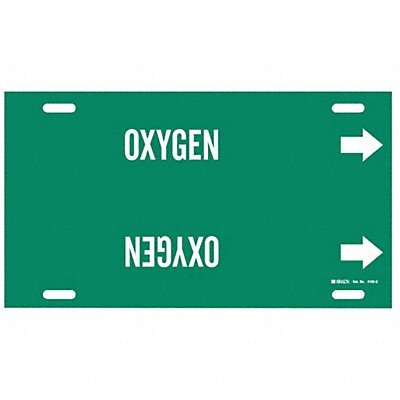 BRADY 4106G Pipe Marker Oxygen 10 in H 24 in W