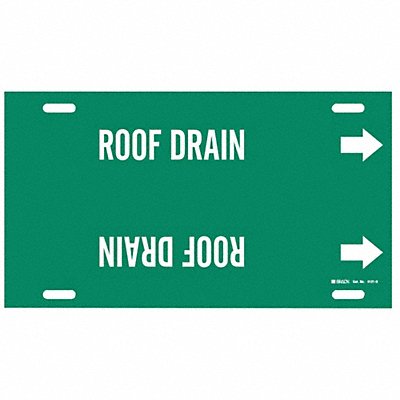 BRADY 4121H Pipe Marker Roof Drain 10 in H 32 in W