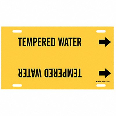 BRADY 4140F Pipe Marker Tempered Water 8in H 16in W