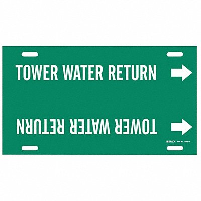 BRADY 4143H Pipe Marker Tower Watr Retrn 10in H 32in W