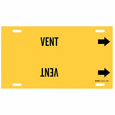 BRADY 4148G Pipe Marker Vent 10 in H 24 in W