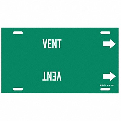BRADY 4150G Pipe Marker Vent 10 in H 24 in W