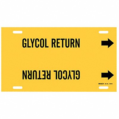 BRADY 4189G Pipe Marker Glycol Return 10in H 24in W