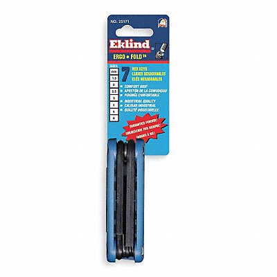 EKLIND 25171 Hex Key Set Folded 1 51/64 to3 19/64 in