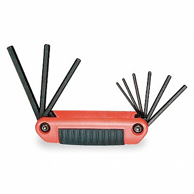 EKLIND 25912 Hex Key Set Folded 1 51/64 to2 29/32 in