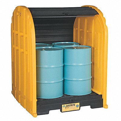 JUSTRITE 28676 Coverd Drum Spll Contnmnt Pallet Blk/Yellow