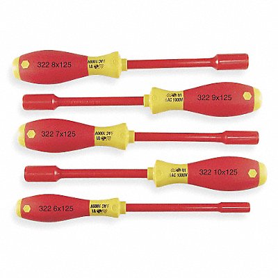 WIHA 32291 Solid Round Shank Nut Driver Set