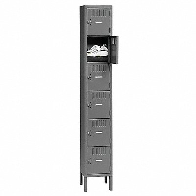 TENNSCO BS61218121MG Box Locker Louvered 1 Wide 6 Tier Grey