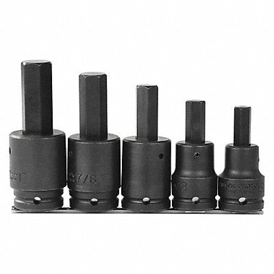 PROTO J07595 Impact Socket Set Steel Black Oxide 9/16 into1 in
